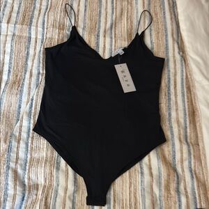 Black Spaghetti Strap Bodysuit